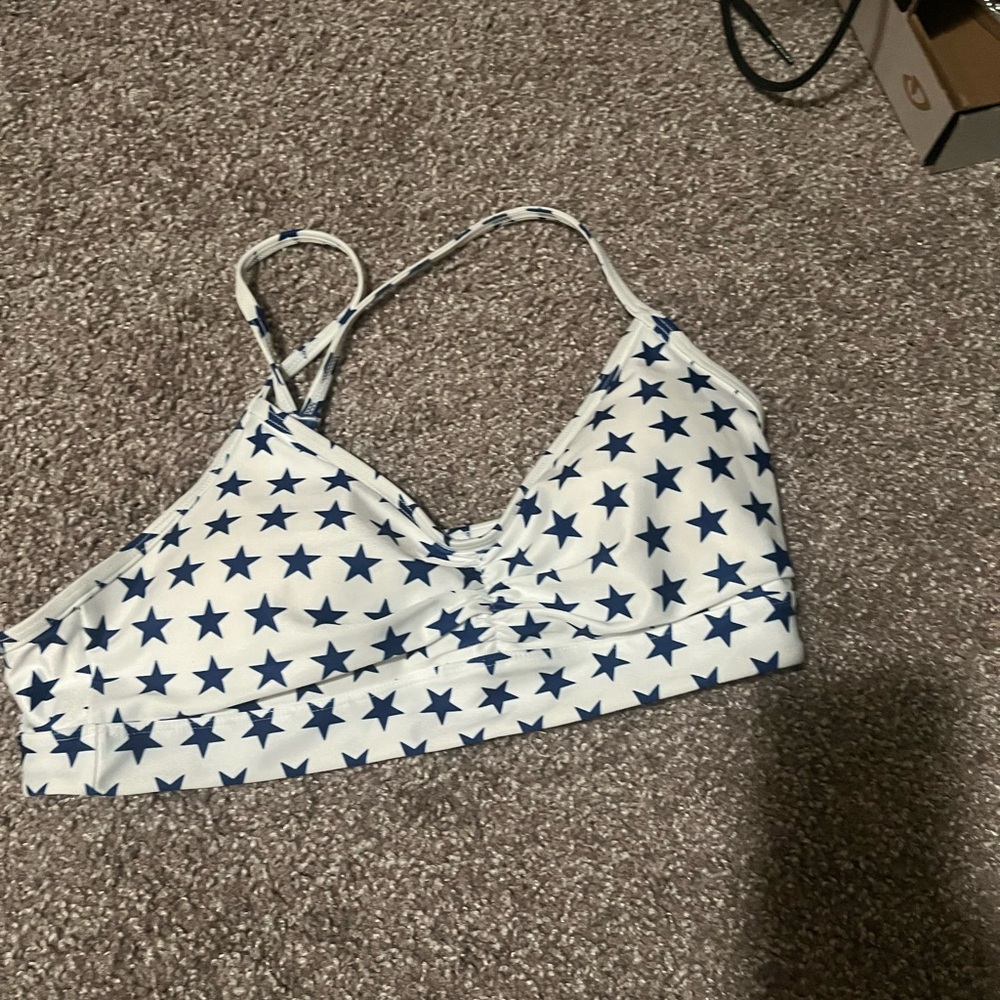White with Blue Stars bikini top